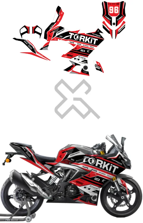 Torkit Edition Full Body Sticker Compatible with Apache 310 RR | Printed In Premium Gloss Vinyl With FPF(Fade Protection Film), Water Proof, Precut Sticker, Pack Of 1 Compatible with Both Side